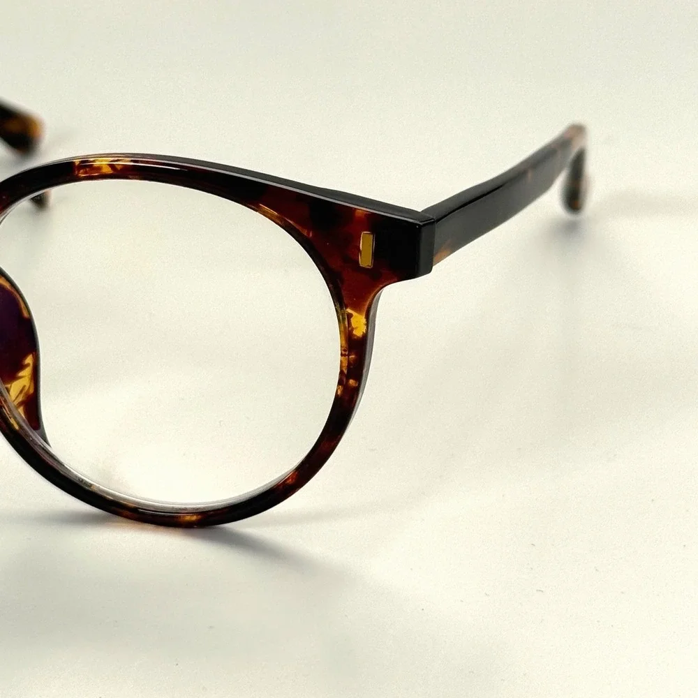 Firmoo‎ S6870 C4 Eyeglasses Frame Only 51-19-147 Tortoise Shell Brown Round